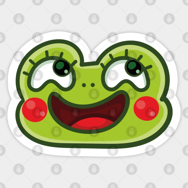 Funny frog face Sticker by Nikamii